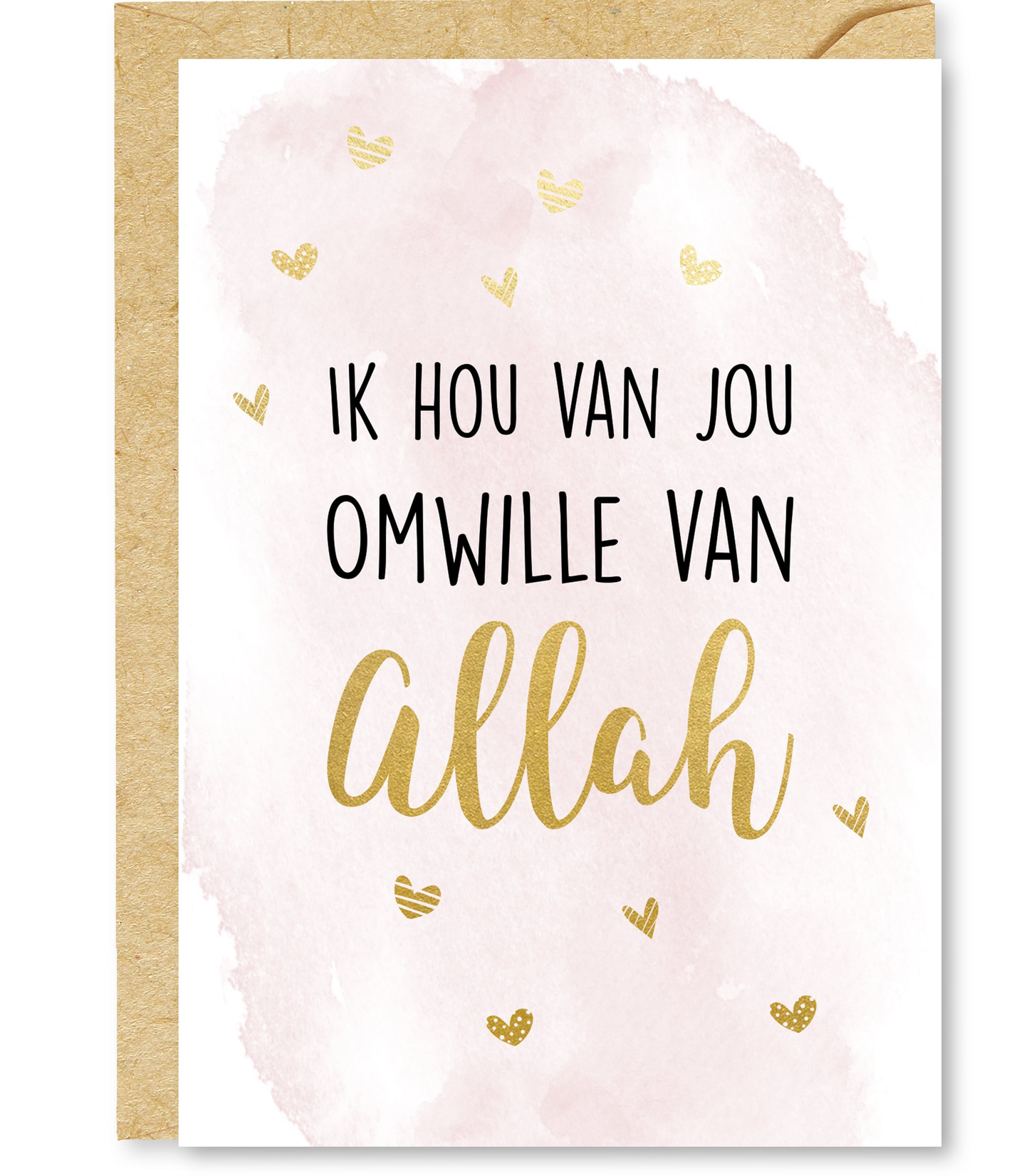 Wenskaart Ik hou van je omwille van Allah