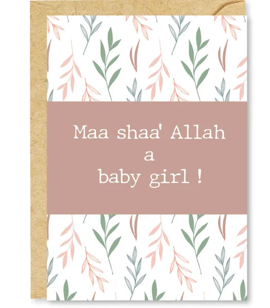 Wenskaart Ma sha Allah a baby girl!