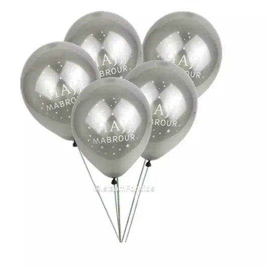 Hajj Mabrur ballonnen zilver (10 stuks)
