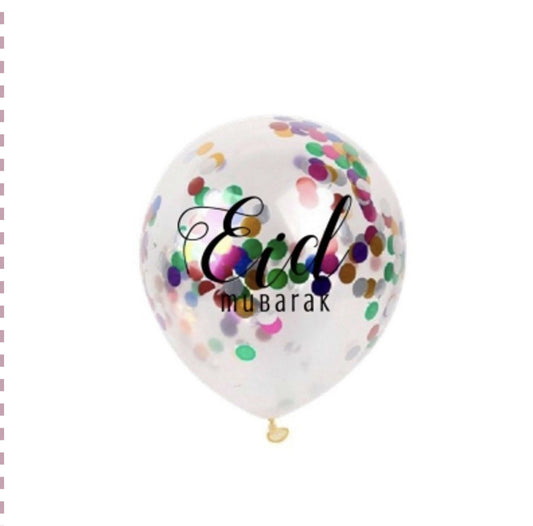 Ballonnen Eid Mubarak confetti (6 stuks)