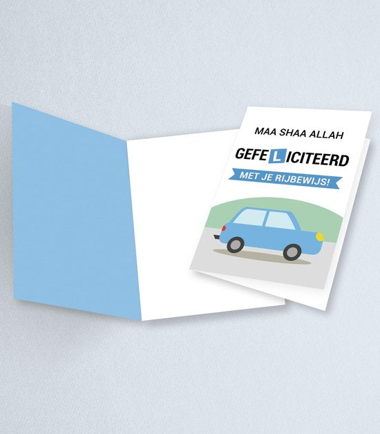 Wenskaart Ma sha Allah gefeliciteerd met je rijbewijs!