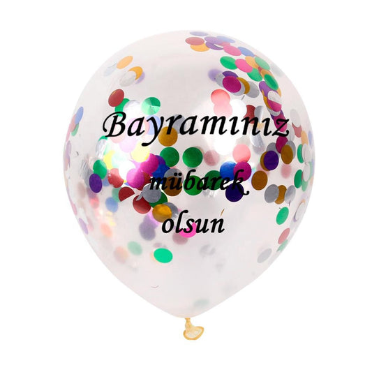 Ballonnen Bayraminiz mubarek olsun confetti (5 stuks)