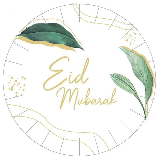 Eid Mubarak borden Eucalyptus Gold (6 stuks)