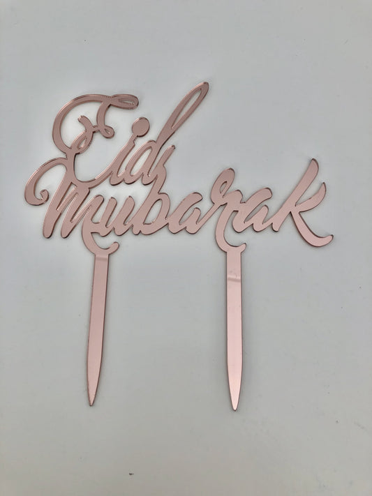 Taart topper Eid Mubarak Rosé