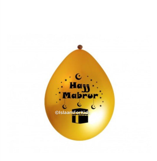 Hajj Mabrur ballonnen goud  (10 stuks)