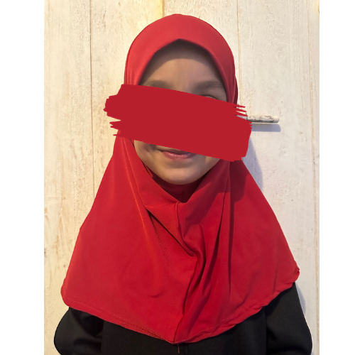 1 delige stretch kinder hoofddoek rood