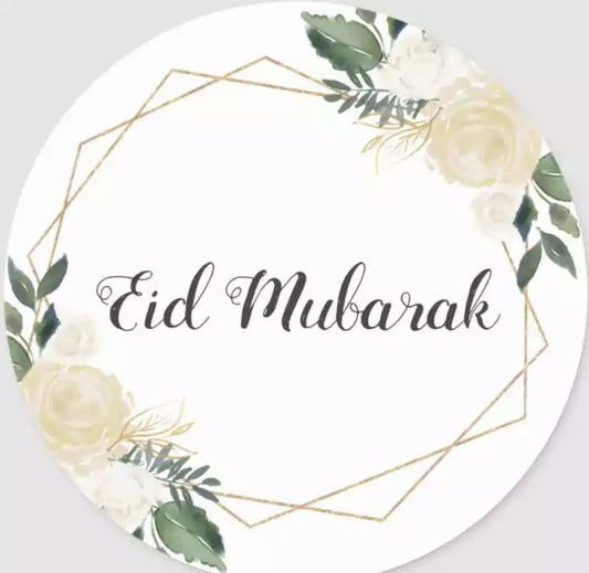 Eid Mubarak stickers goud/groen (vel van 6)