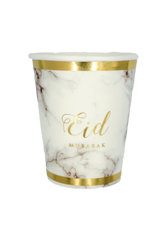 Eid bekers marmer goud (6 stuks)