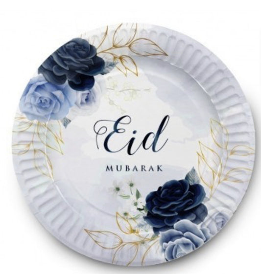 Eid Mubarak bord Peony blue (6 stuks)