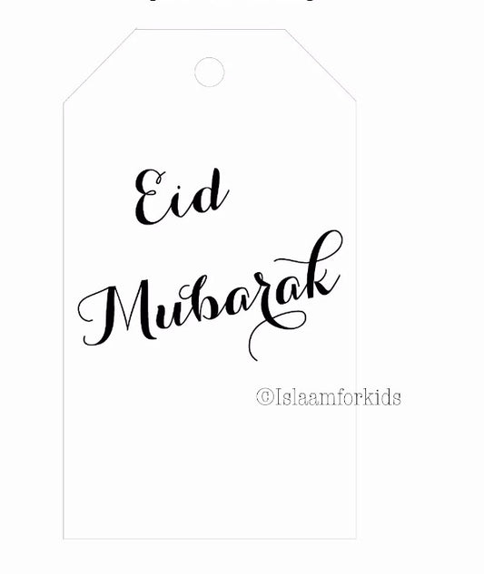 Eid Mubarak label wit/zwart