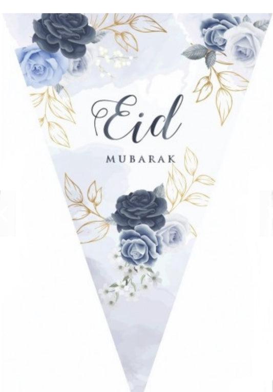 Eid mubarak slinger Peony blue