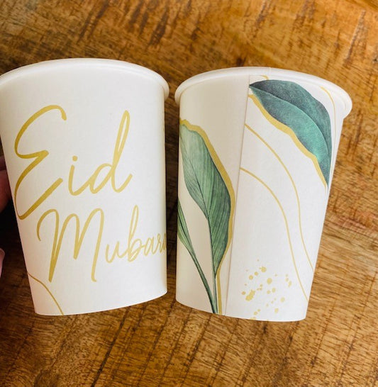Eid Mubarak bekers Eucalyptus Gold (6 stuks)